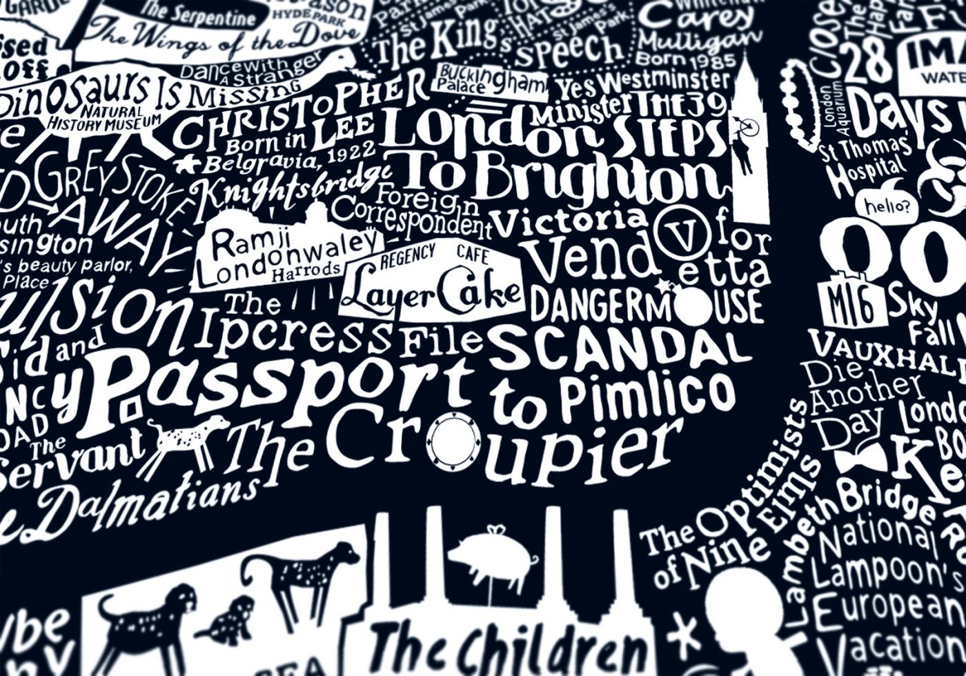 run for the hills Central london film map detail 1 on ArtFinder