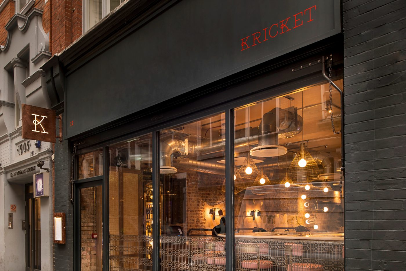 Kricket Soho London Bar Restaurant Design Interiors Outside Run