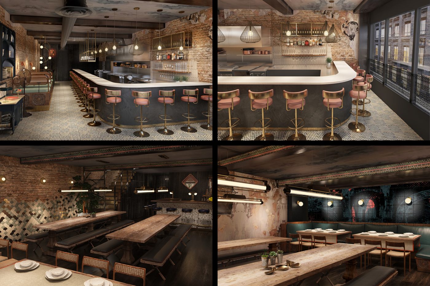 Kricket Soho London Bar Restaurant Design Interiors Renders Run