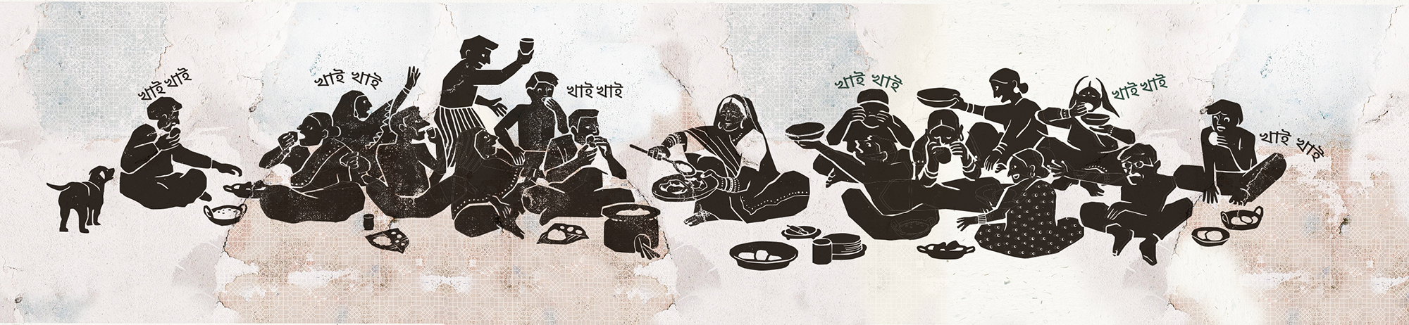 Illustrations design branding restaurant indian