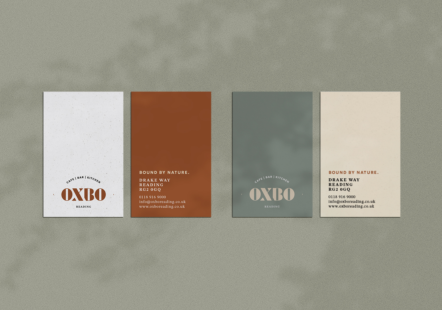 oxbo reading, business cards