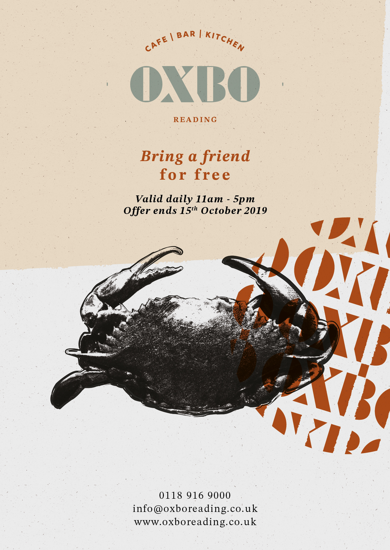 oxbo reading, flyer