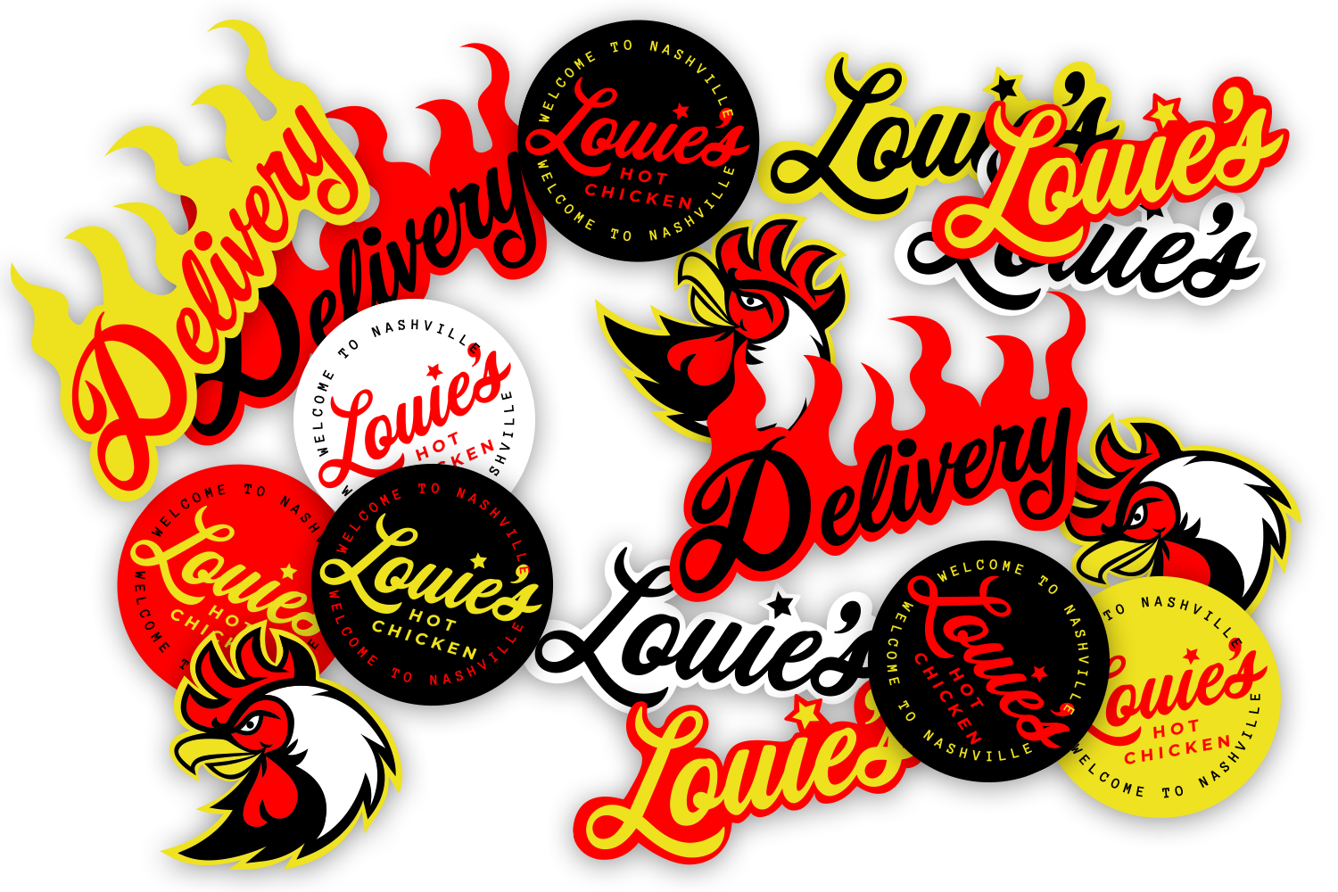 louie's hot chicken, stickers